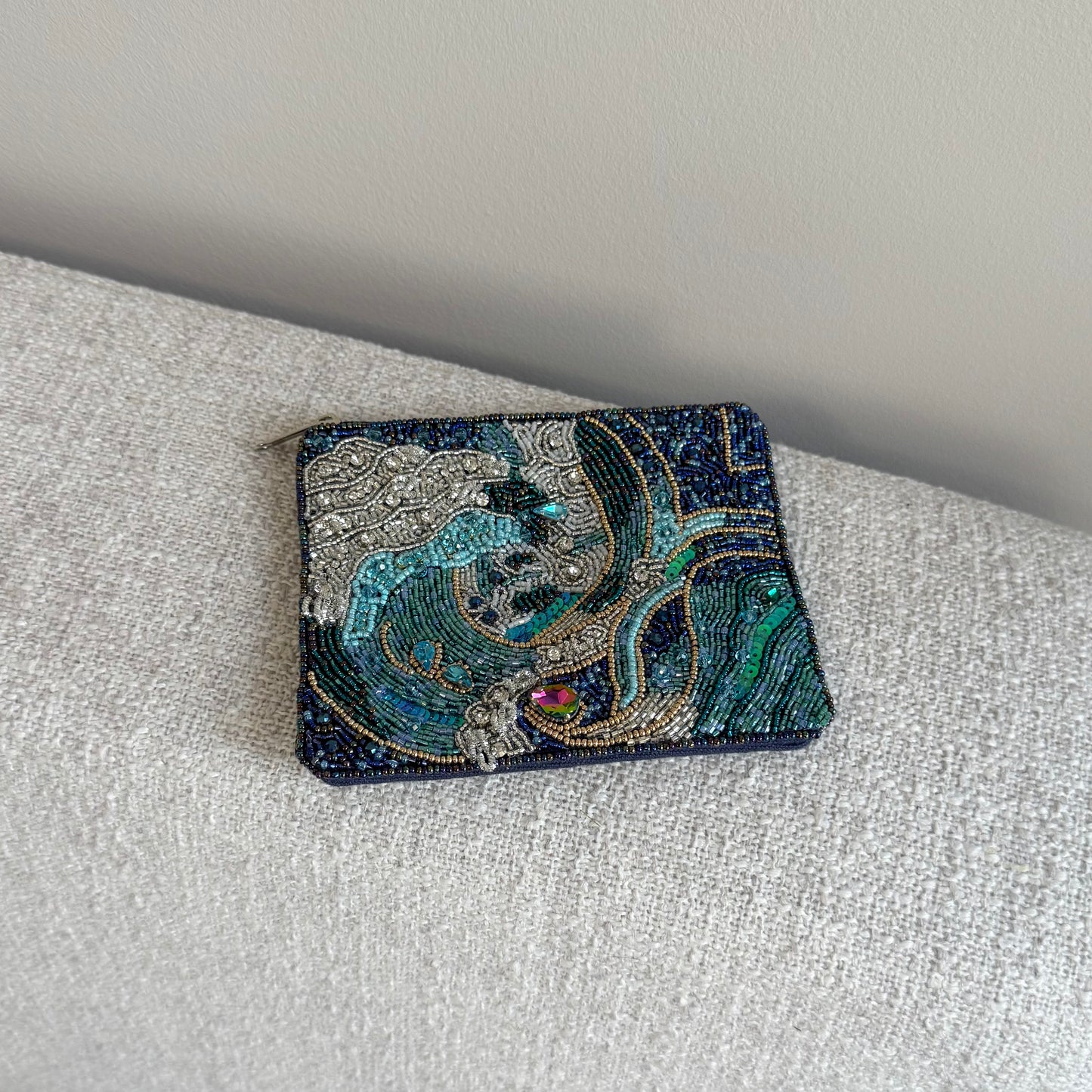 Ocean Beaded Pouch