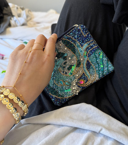 The Ocean Beaded Pouch