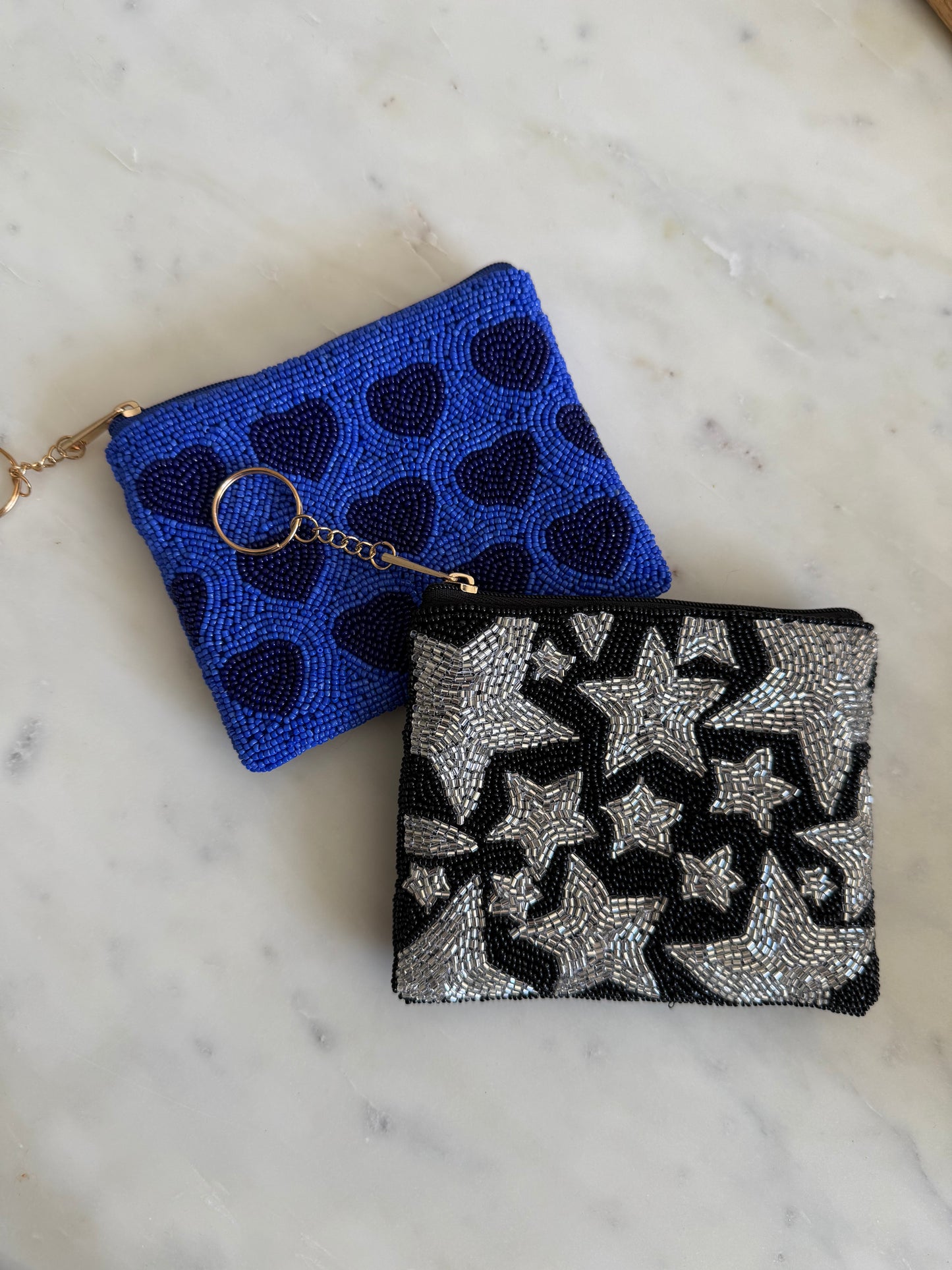 The Azure Beaded Pouch