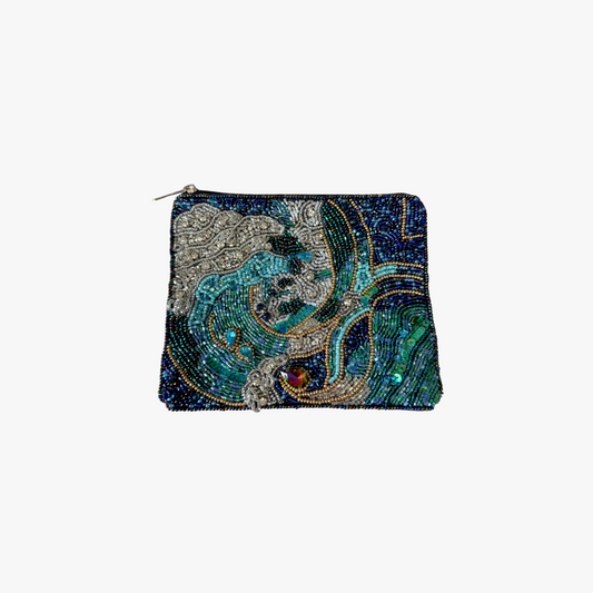 Ocean Beaded Pouch